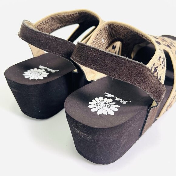 Yellow Box Sekia Platform Sandals Beige Cheetah Print Women’s Size 9 - Picture 4 of 9